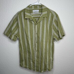 Cotton On Olive Striped Casual Shirt